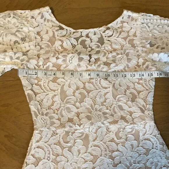 Lulus Pearson White Lace Short Sleeve Dress Size Small - Picture 14 of 16